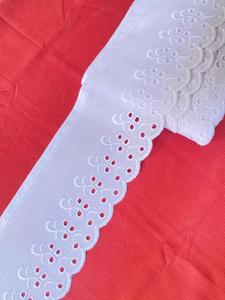 Wide Eye Cotton Eyelet <b>Lace</b> Trim 9cm Soft swiss Voile <b>White</b> 100% Cotton Embroidered Flower Border <b>Lace</b> Trimming for Baby Clothes - Product Image 5