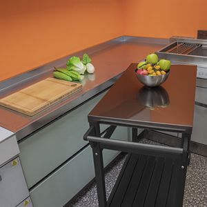 Supporto mobile per forno pizza in acciaio inossidabile, tavolo da esterno per preparazione e servizio, per carrello bar da patio, carrello barbecue da giardino - Product Image 6