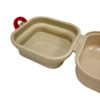 Tazón Portátil Plegable para Mascotas, Tazón de Silicona Plegable de Grado Alimenticio para Viajes, con Tapa y Cordón para Perros, Gatos, Campamentos al Aire Libre
