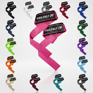 Sangles de musculation rembourrées confortables pour soulevé de terre et powerlifting, personnalisables en couleur et taille, avec support de poignet en coton - Product Image 1