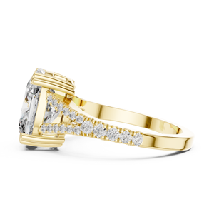Luxury <b>Big</b> 5 ct <b>cushion</b> cut lab grown diamond engagement wedding proposal bridal ring 10k/14k/18k gold statement ring - Product Image 2
