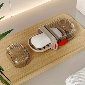 Soap Cage Professional Travel Portable Soap <b>Box</b> <b>with</b> <b>Lid</b> Sealed and Drainable <b>Small</b> Soap Case Bathroom Drain Tray for Latest - Product Image 4