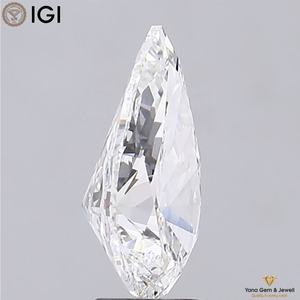 Obra maestra Diamante CVD cultivado en laboratorio de corte de pera de 4,00 quilates para anillo Diseño personalizado F Color VVS2 Alta claridad 14,01mm Certificado IGI - Product Image 6