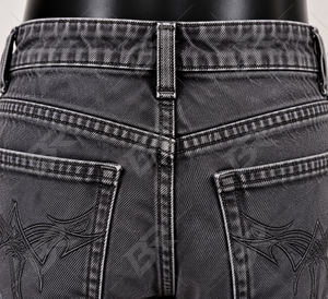 Jean en denim décontracté pour homme, coupe droite, gris uni, pantalon long avec poches - Product Image 6