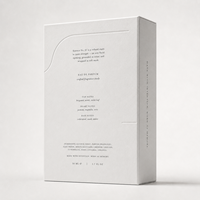 Boîte d'emballage de parfum blanche minimaliste personnalisée 50 ml Eau de Parfum, carton pliable avec motif gaufré