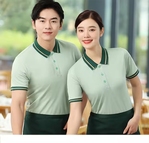 Uniforme de Polo para Personal Empleados Camareros Ropa de Trabajo Camiseta Uniforme Laboral Logotipo Bordado Restaurante Bar Camiseta Polo - Product Image 5