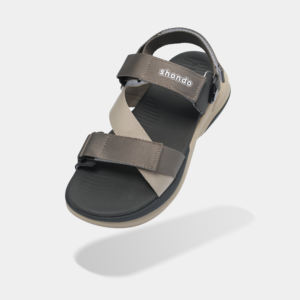 Sandales F8B beige-gris à bout ouvert avec bride arrière rotative, style décontracté, pivotement flexible - Product Image 2