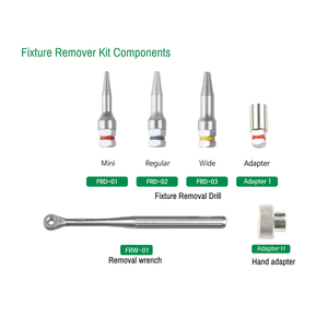 Golden Crest Industries Universal Dental Implant Fixture Remover Kit Manual Power Adapter Reverse <b>Torque</b> Wrench Surgical Implant - Product Image 2
