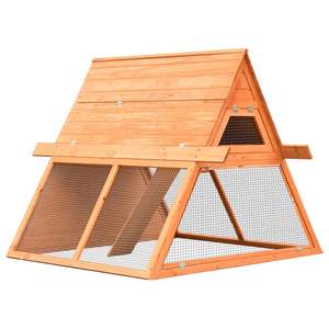 Nichoir pour lapin en bois de pin massif 60,0 x 50,4 x 42,5 po, mobilier pour animaux de compagnie en brun - Product Image 1