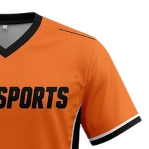 Maillot de lacrosse unisexe orange et noir en polyester, coupe athlétique, vêtements de sport performants pour les entraînements et les matchs d'équipe - Product Image 3
