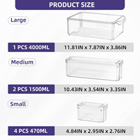 Ensemble de 7 contenants de rangement pour réfrigérateur en PP transparent avec couvercles, étanches, sans BPA, compatibles lave-vaisselle, empilables, boîtes organisatrices de cuisine