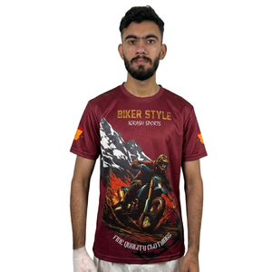 T-shirt pour homme à séchage rapide, imprimé par sublimation, en polyester tricoté, pour impression par sublimation sur vêtements pour enfants et hommes. - Product Image 1