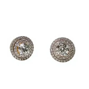 Pendientes Colgantes de Oro de 18K con Corte Brillante Redondo y Formas Mixtas, Regalo de Lujo para Mujer, Aniversario, Fiesta - Product Image 2