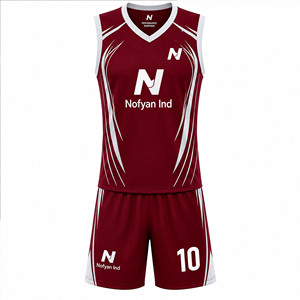 Uniforme de Baloncesto NOFYAN IND NI-212 OEM/ODM Color Granate, Conjunto de Camiseta y Pantalones Cortos para Jugador Número 10, Impresión por Sublimación, Poliéster Transpirable para Adultos - Product Image 2