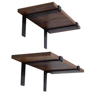 Set di 4 Supporti per Mensole Aperte in Metallo, Stile Rustico Industriale, 18,4 cm, per Montaggio a Parete, Resistenti, Fai-da-Te - Product Image 2