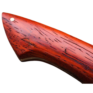 Couteau de chef à motif Damas argenté avec manche en bois brun rougeâtre, lame large, couteau de cuisine pour trancher la viande et les légumes - Product Image 2