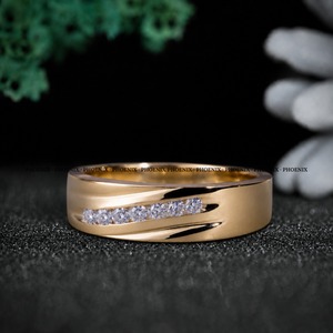 Anillo de Compromiso y Boda para Mujer, Oro Amarillo Phoenix, Plata 925, Moissanita con Engaste de Puntas, Diseño Geométrico Minimalista - Product Image 4