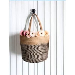 Hanging Macrame <b>Basket</b> Stylish Cotton Rope Wall Hanging Storage <b>Basket</b> For Home Decor Plants Kitchen And Daily Essentials Use - Product Image 5