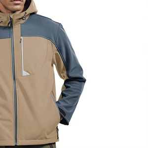 Chaqueta Softshell Personalizada para Hombre, Dos Tonos, Impermeable, con Capucha y Cuello Alto, Transpirable, para Senderismo y Montaña, Cortavientos - Product Image 3
