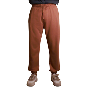 Men Mid Waist <b>Colored</b> Breathable Fleece Relaxed Cuff Pants Elastic Drawstring Trousers Soft Casual Comfort Fit Brown Daily Wear - Product Image 1