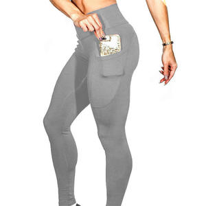High Waist Seamless <b>Yoga</b> <b>Leggings</b> With Pockets Full Length Push Up Design Solid Color Women Fitness Pants - Product Image 2