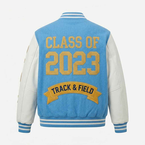 Chaqueta Varsity de Cuero Genuino para Hombre, Elegante, de Invierno, con Parche de Chenilla Bordado Personalizado, Chaqueta Bomber con Cierre, Fabricante - Product Image 2