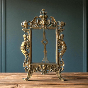 <b>Antique</b> Gold Color High Definition Brass Made Photo <b>Frame</b> Elegant Home Centerpiece for Tabletop Artistic Stylish Picture Holder - Product Image 4