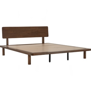 Cama de Plataforma de Madera Sólida Estilo Moderno de Mediados de Siglo con Cabecera, Tamaño Queen, Muebles para Dormitorio - Product Image 4