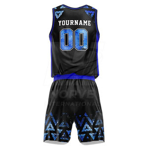 Uniforme de basket-ball unisexe pour adultes, dernier style, nouveau design, haute qualité, 100% polyester, nom d'équipe personnalisé, col en V, sans manches - Product Image 2