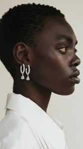Modern Unhinged <b>Huggie</b> Hoop Earrings with Micro Pave Diamond Drop Fine Jewelry Diamond <b>Huggie</b> Hoop Drop Earrings in White Gold - Product Image 3