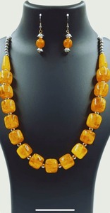 Unisex Resin <b>Beaded</b> <b>Necklace</b> From India Trendy Handmade Design with Screw Lock for Party Occasions - Product Image 4