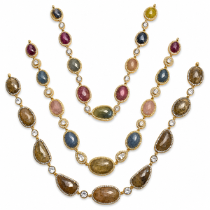 Collier élégant en argent 925 plaqué or avec pierres précieuses ovales multicolores pour femmes, idéal pour les mariages, les fêtes et les occasions spéciales - Product Image 3