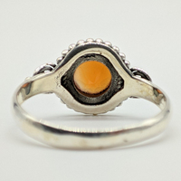 Bague en cornaline naturelle sertie clos, faite à la main en argent sterling 925, forme ronde, couleur jaune, bijoux unisexe pour mariage et fête