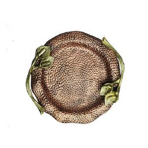 Assiettes en métal émaillé de couleur marron, motif décoratif solide, écologiques, pour la maison et la restauration - Product Image 5