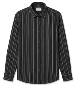 Chemise décontractée d'été pour homme Enovate, à double boutonnage, manches longues, respirante, 100% coton tissé - Product Image 1