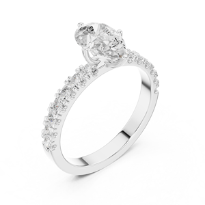 Luxury Oval Cut Diamond Engagement <b>Ring</b> 18K Gold White Yellow Rose Gold Pave <b>Set</b> Wedding <b>Ring</b> for <b>Women</b> - Product Image 6
