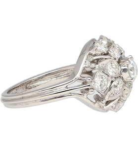 Anillo de Diamantes con Racimo de Flores Vintage, Chapado en Rodio, Plata 925, Anillo de Compromiso para Mujer, Engaste de Puntas, Piedras Redondas - Product Image 2