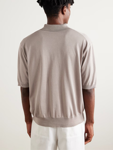 Camiseta de Manga Corta para Hombre, 100% Algodón, Secado Rápido, Color Gris Taupe, Puños Acanalados, Cuello Abierto, Casual, Personalizable, Venta al Por Mayor - Product Image 2