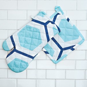 Gants de cuisine et maniques en coton 100% tissé, style moderne, résistants à la chaleur, imperméables, lavables au lave-vaisselle, imprimés numériquement, pour la cuisine - Product Image 1