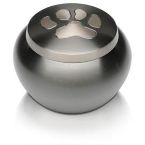 Urne funéraire noire pour animaux de compagnie avec motif de patte, urne Odyssey en métal durable avec couvercle à motif de patte, urnes pour cendres d'animaux de compagnie très vendues 2026 - Product Image 1