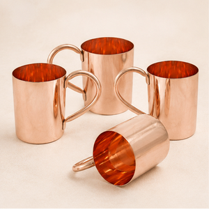 Tasses à Moscow Mule en cuivre pur de qualité supérieure, fabriquées à la main, avec poignées sans soudure, pour les bars, la maison et la cuisine - Product Image 1