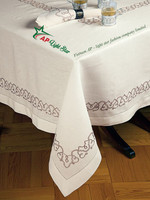Nappe en lin brodée à la main, élégante et luxueuse, sur mesure, haute qualité, artisanat traditionnel de point de croix VNAP