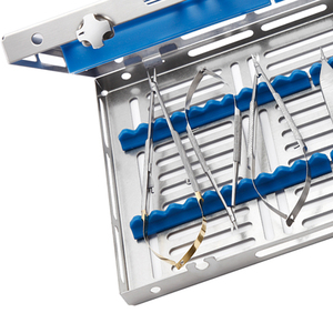 Kit complet d'instruments microchirurgicaux ophtalmiques pour la chirurgie oculaire avec pinces, ciseaux, porte-aiguilles et spéculum - Product Image 2