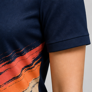 Polo de Manga Corta para Mujer, Cuello Mandarín, Color Azul Oscuro Coral, Personalizado, de Secado Rápido y Transpirable, Uniforme de Equipo WPS-0838 - Product Image 6