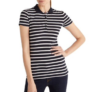 Polo tricoté respirant pour femme avec logo personnalisé, manches courtes, motif uni, coupe confortable pour le golf et le style décontracté - Product Image 1