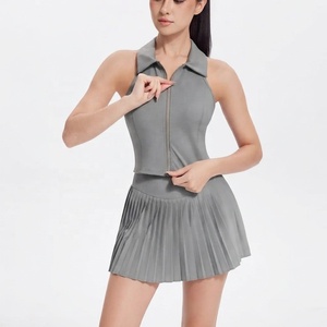 Custom <b>Plus</b> <b>Size</b> Tennis Wear Female Quick Dry Mesh Sports Tank Top Tennis <b>Skirt</b> With Fitness <b>Skirt</b> Breathable with Pockets - Product Image 1