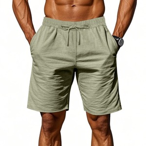 Pantalones Cortos Casuales para Hombre, Personalizados OEM, con Logotipo Frontal, 100% Algodón Satinado, 320g, Transpirables, Cintura Media Elástica, Venta al Por Mayor, Todas las Tallas - Product Image 3