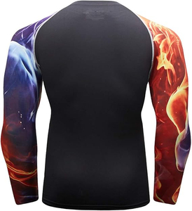 T-shirt de compression athlétique pour homme avec technologie de soutien musculaire, séchage rapide, absorption de la transpiration et tissu confortable hautement extensible - Product Image 3