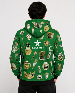 Wholesale <b>Halloween</b> Green Sublimation Premium Quality Fabric <b>Hoodie</b> Custom Printed Pullover Sweatshirt Private Label OEM ODM - Product Image 4