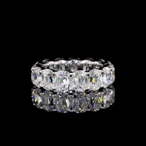 Classic IGI Certified Elongated 8 CT <b>Cushion</b> Diamond Eternity Band Shared Prong Setting Women Stackable Bridal Anniversary <b>Ring</b> - Product Image 3